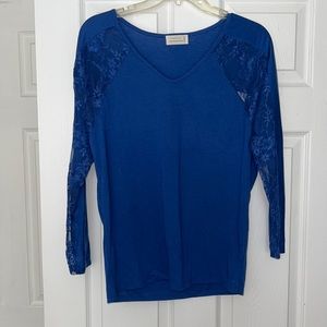 Blue Long Sleeve Blouse